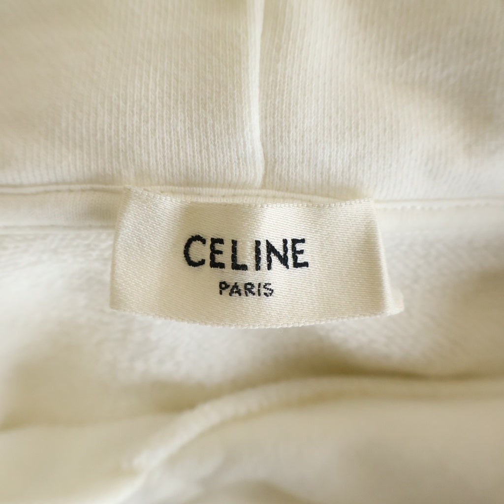 CELINE(セリーヌ) 23SS フロントロゴデザイン フーデッド プルオーバー パーカー ホワイト 2Y958670Q