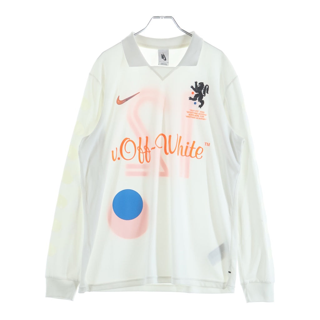 OFF-WHITE(オフホワイト) 18SS ×NIKE Mercurial NRG X FB Jersey ナイキ マーキュリアル フットボールジャージー ゲームシャツ 長袖Tシャツ カットソー ホワイト AA3300-100