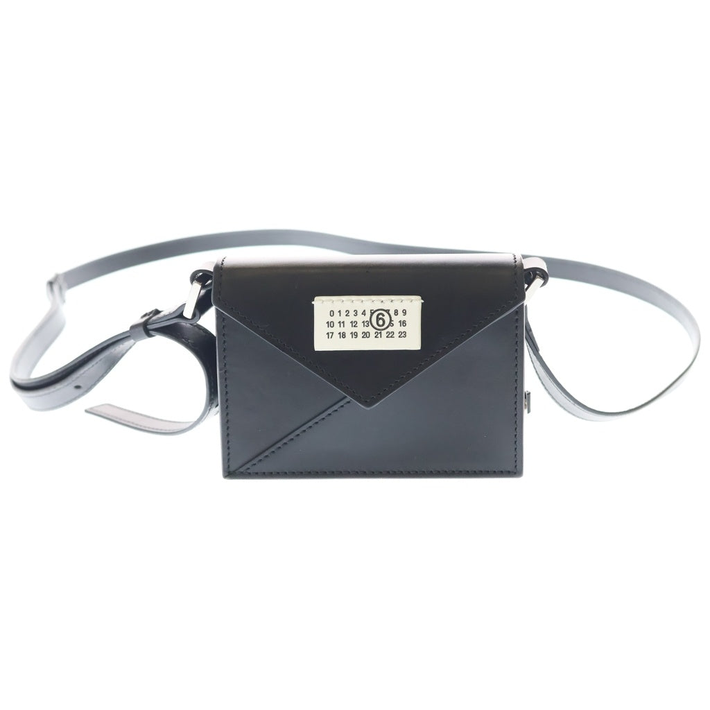 MM6 Maison Margiela(エムエムシックスメゾンマルジェラ) JAPANESE MINI CROSS BODY ジャパニーズ ミニ クロスボディ レザー ショルダーバッグ ブラック SB6ZI0006 P5546 レディース