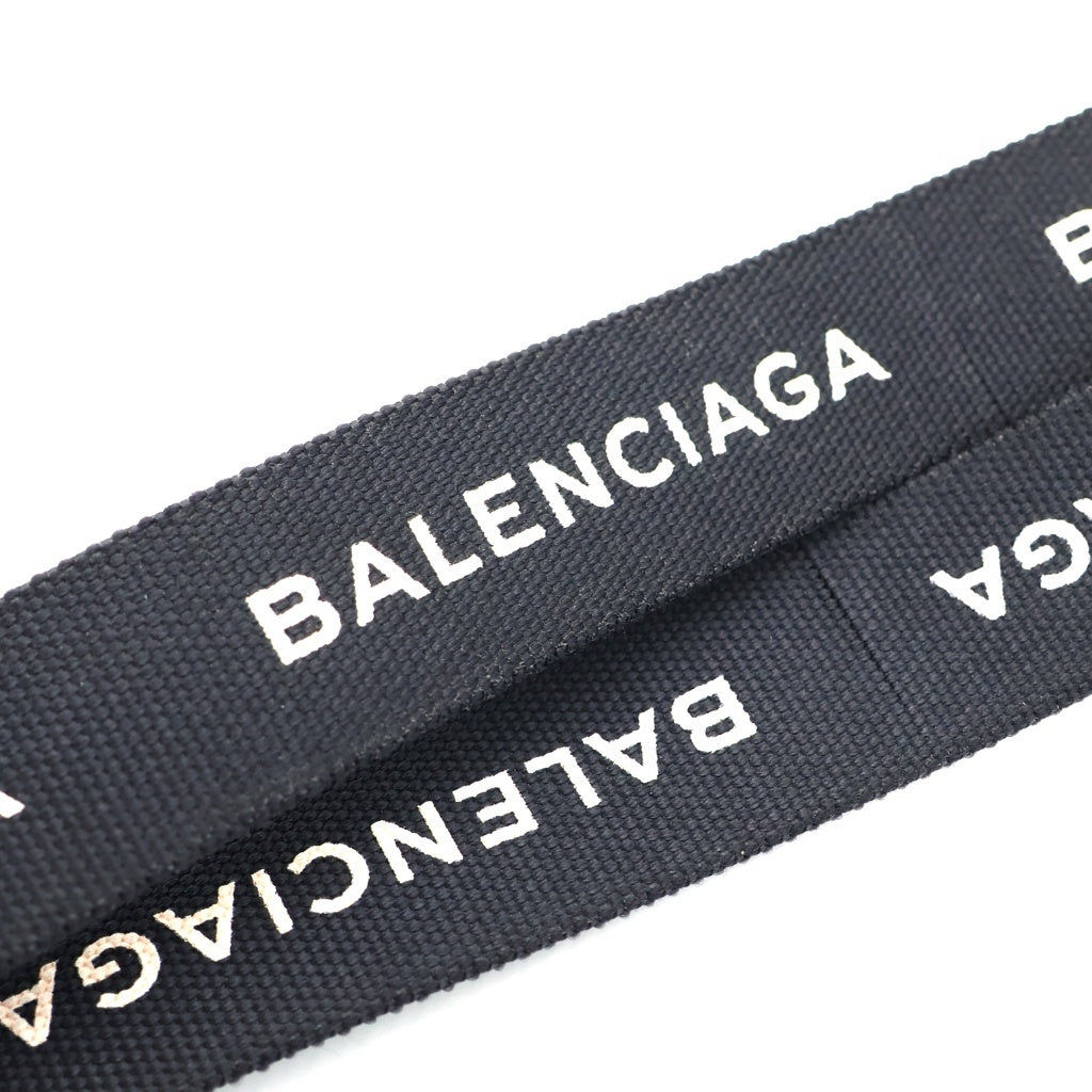BALENCIAGA(バレンシアガ) ロゴ ランヤード キーリング ネックストラップ ブラック 499950