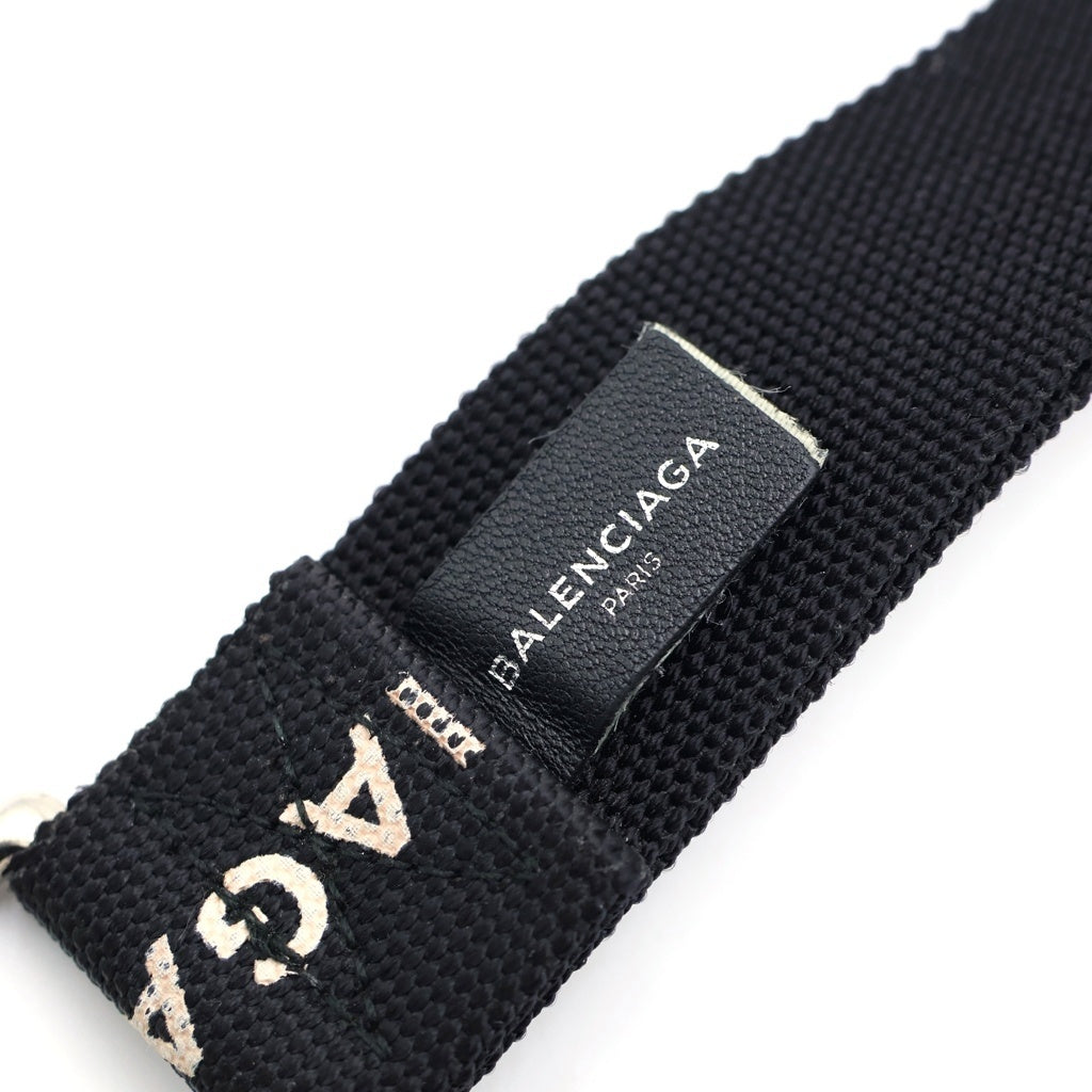 BALENCIAGA(バレンシアガ) ロゴ ランヤード キーリング ネックストラップ ブラック 499950