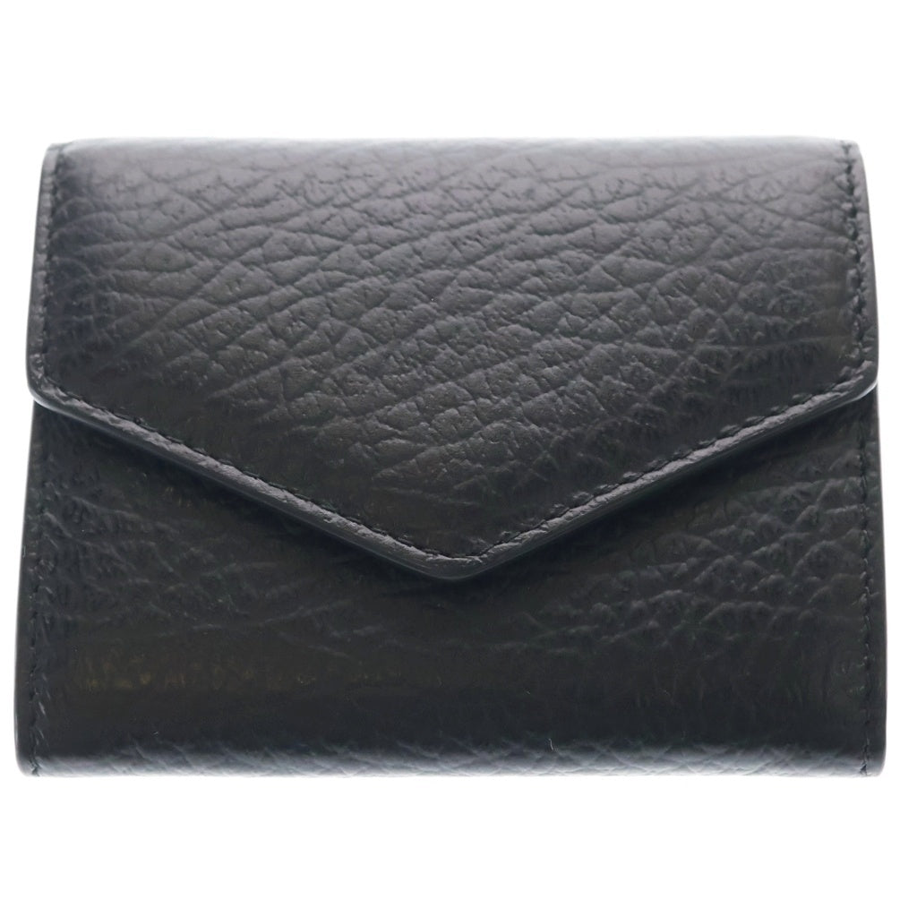 Maison Margiela(メゾンマルジェラ) 4ステッチ アコーディオン フォールド レザー コンパクトウォレット カードケース 二つ折り財布 ブラック S56UI0149 レディース