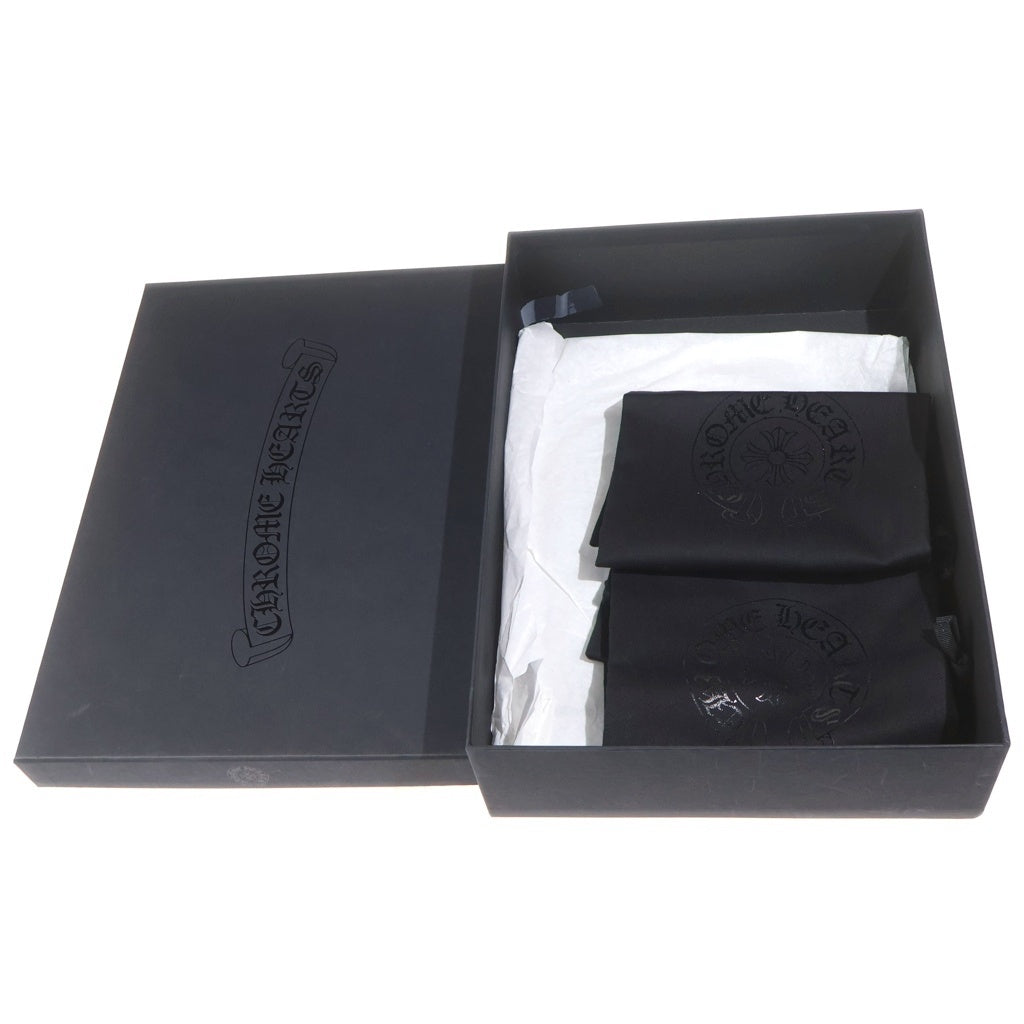 CHROME HEARTS(クロムハーツ) CH SLIDE LEATHER CHプラスパッチ レザー サンダル ブラック/ピンク