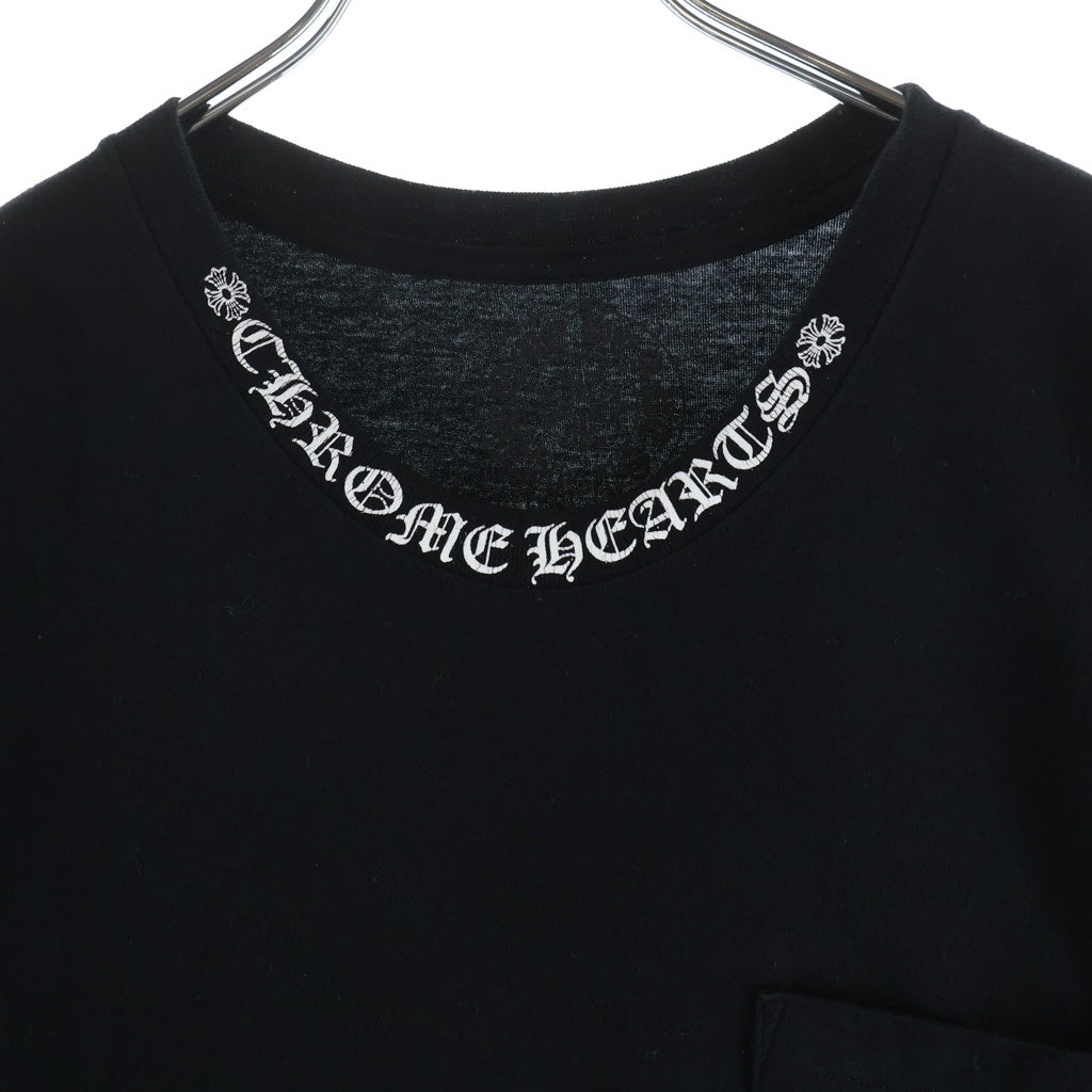CHROME HEARTS(クロムハーツ) BACK CROSS NECK LOGO TEE バッククロス ネックロゴ クルーネック 半袖Tシャツ カットソー ブラック