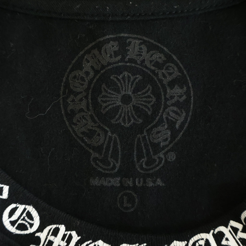CHROME HEARTS(クロムハーツ) BACK CROSS NECK LOGO TEE バッククロス ネックロゴ クルーネック 半袖Tシャツ カットソー ブラック