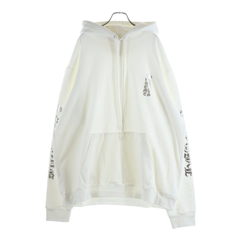 CHROME HEARTS(クロムハーツ) FOIL HOODIE ロゴプリント スウェット プルオーバーパーカー ホワイト
