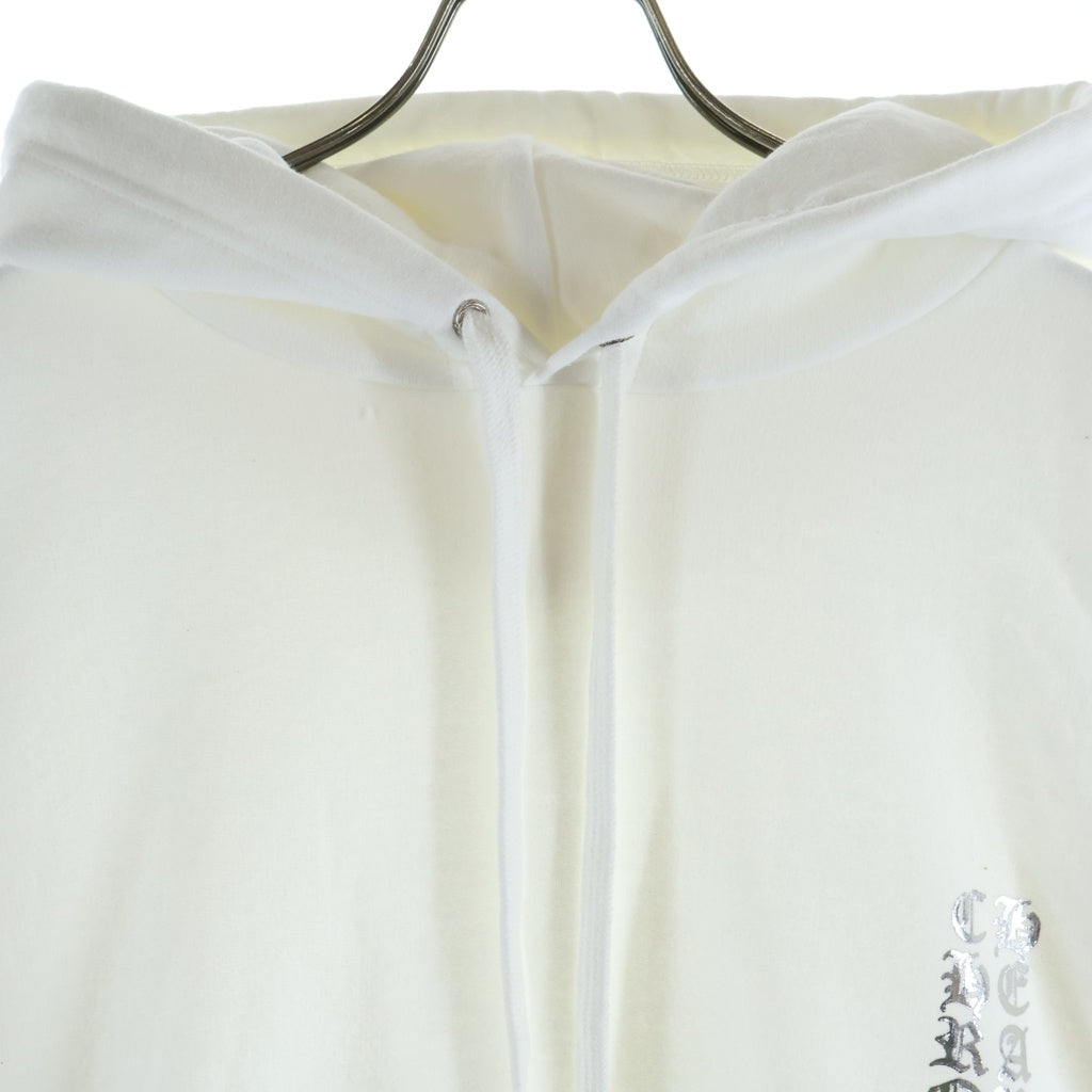 CHROME HEARTS(クロムハーツ) FOIL HOODIE ロゴプリント スウェット プルオーバーパーカー ホワイト