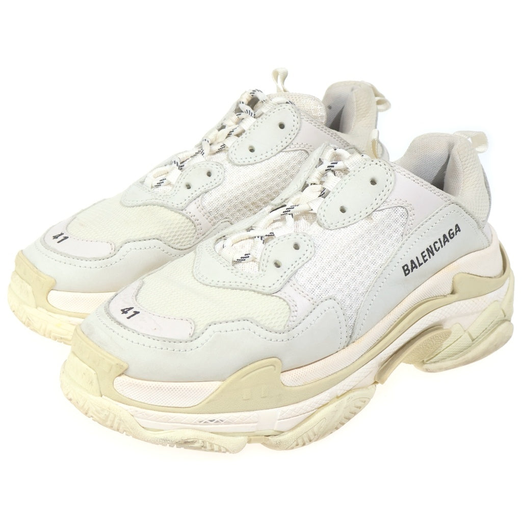 BALENCIAGA(バレンシアガ) TRIPLE S ロゴエンブロイダリー ダッド ローカットスニーカー アイボリー 524036