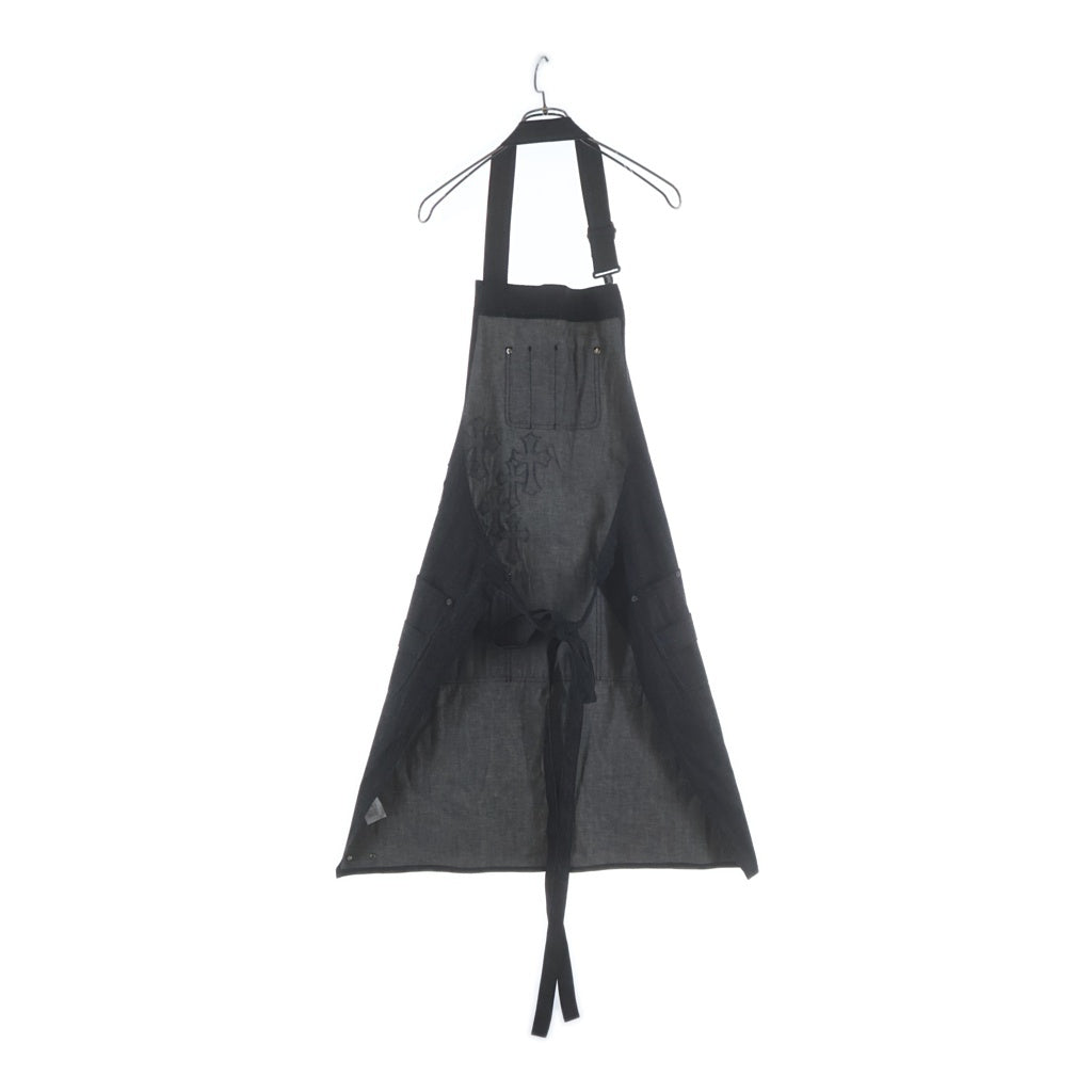 CHROME HEARTS(クロムハーツ) CEMETERY CROSS APRON セメタリークロスパッチ付き デニムエプロン ブラック