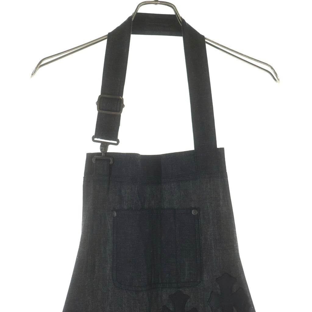 CHROME HEARTS(クロムハーツ) CEMETERY CROSS APRON セメタリークロスパッチ付き デニムエプロン ブラック