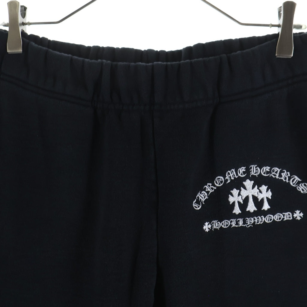 CHROME HEARTS(クロムハーツ) SAILIN Y NOT Cemetery Cross Sweat Pants ワイノット セメタリークロス刺繍 スウェットパンツ ブラック