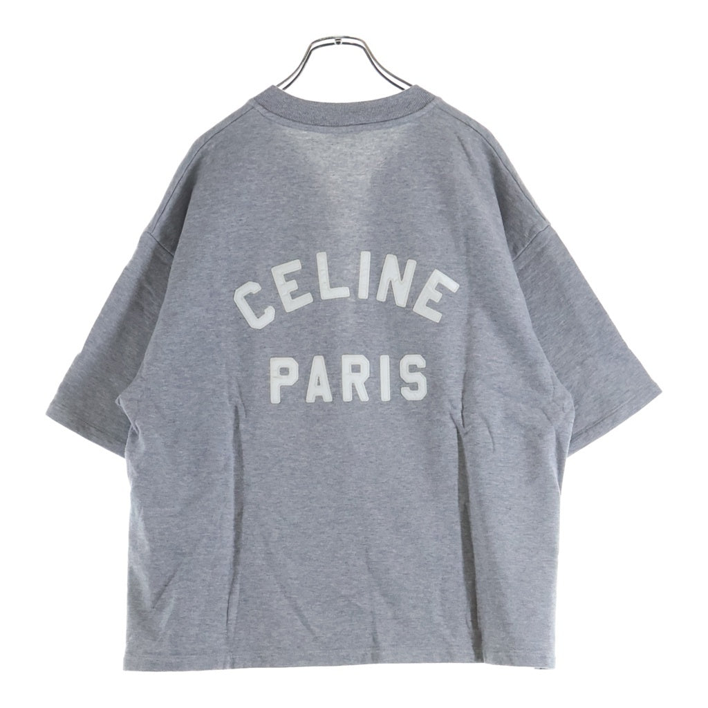 CELINE(セリーヌ) ロゴ刺繍 コットン カシミヤ レースカラー ルーズスウェットシャツ グレー 2Y60E450I.09MO