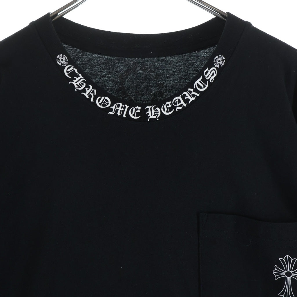 CHROME HEARTS(クロムハーツ) CH T-SHIRT ネックロゴ プリント 半袖Tシャツ カットソー ブラック