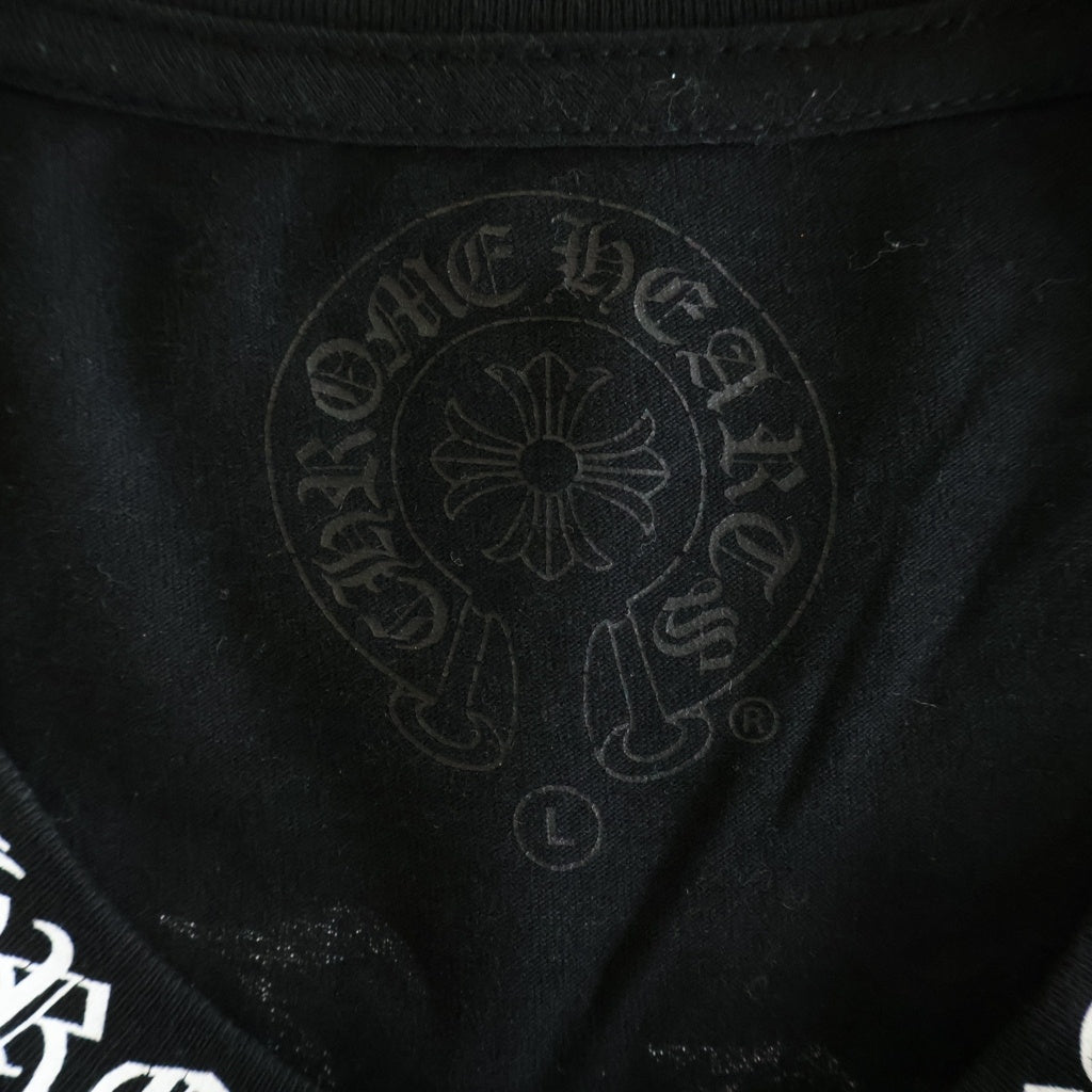CHROME HEARTS(クロムハーツ) CH T-SHIRT ネックロゴ プリント 半袖Tシャツ カットソー ブラック