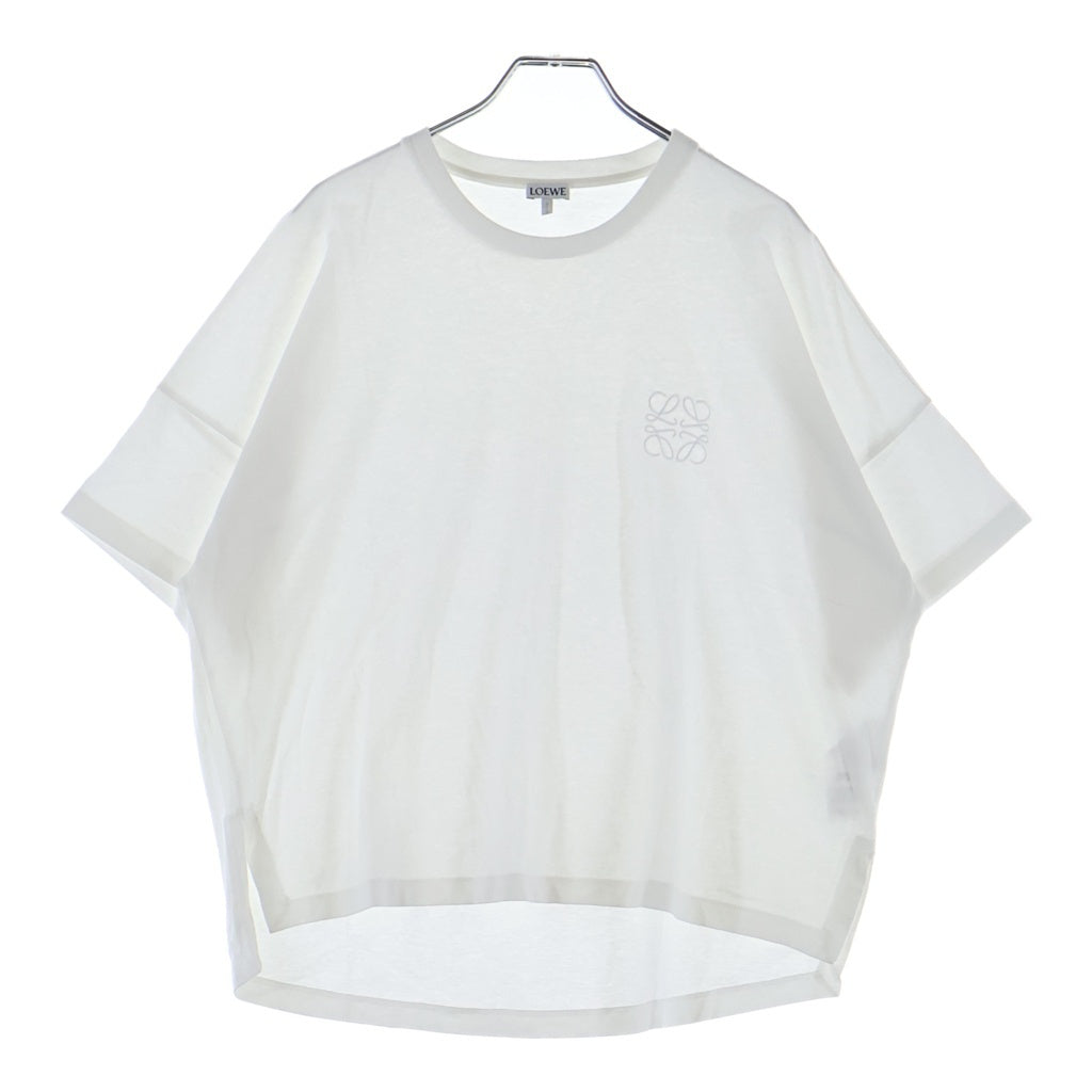 LOEWE(ロエベ) アナグラム ロゴ刺繍 オーバーサイズ 半袖Tシャツ カットソー ホワイト レディース S359341XA4
