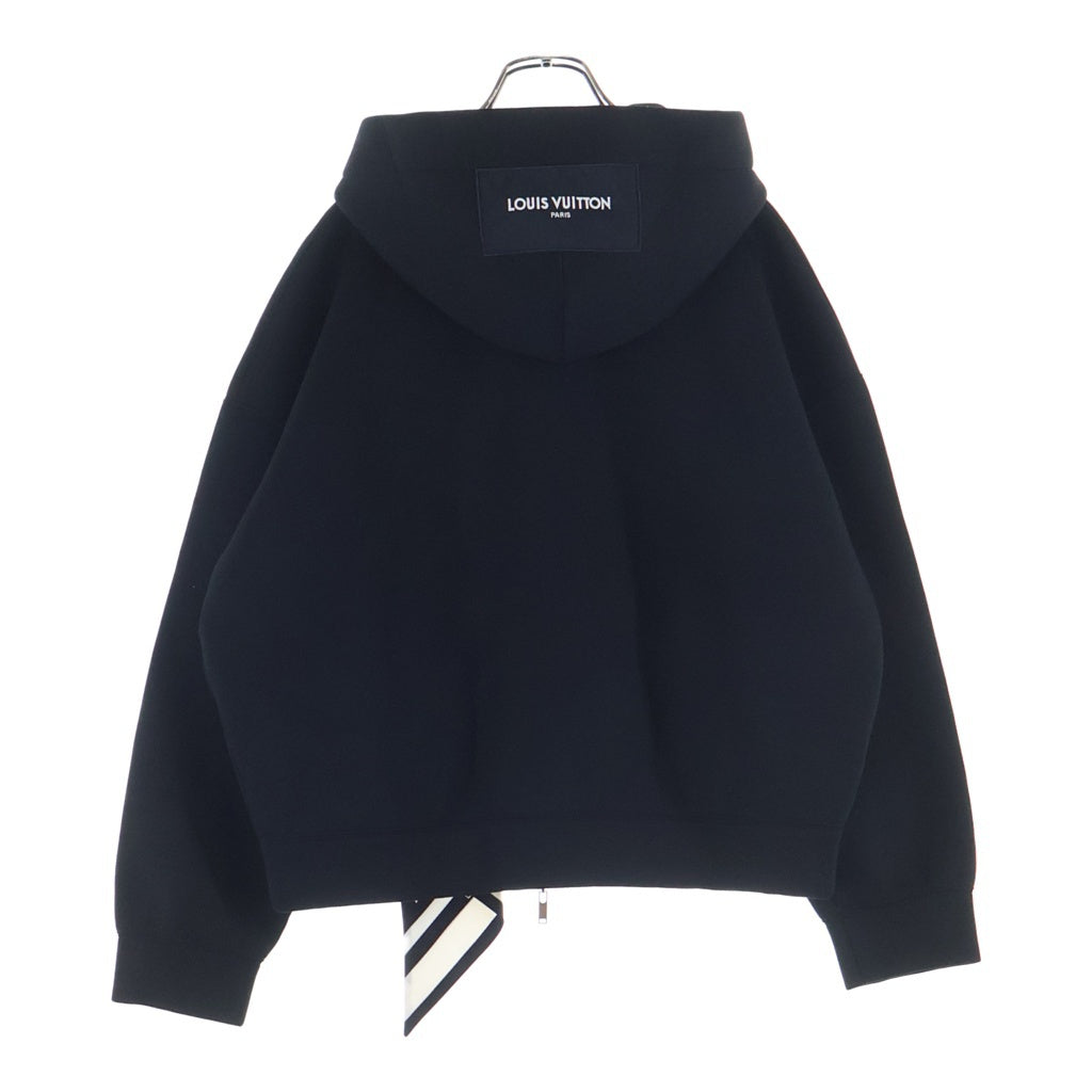 LOUIS VUITTON(ルイヴィトン) 25AW モノグラム シルクスカーフ ジップアップ フーディー パーカー ブラック レディース RW252WB ZHP FTST90