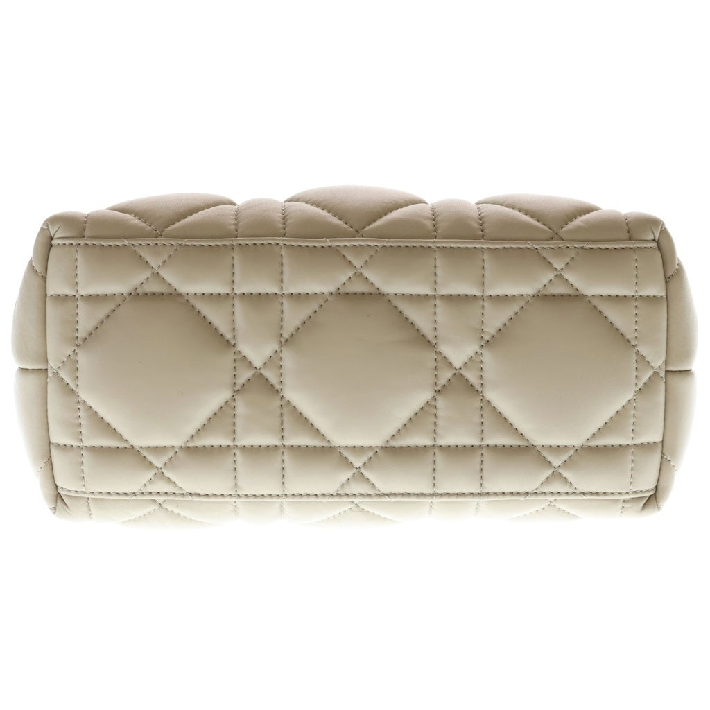 Christian Dior(クリスチャンディオール) カナージュ スモール ノマドポーチ レザー ハンドバッグ ベージュ レディース 50-MA-0242