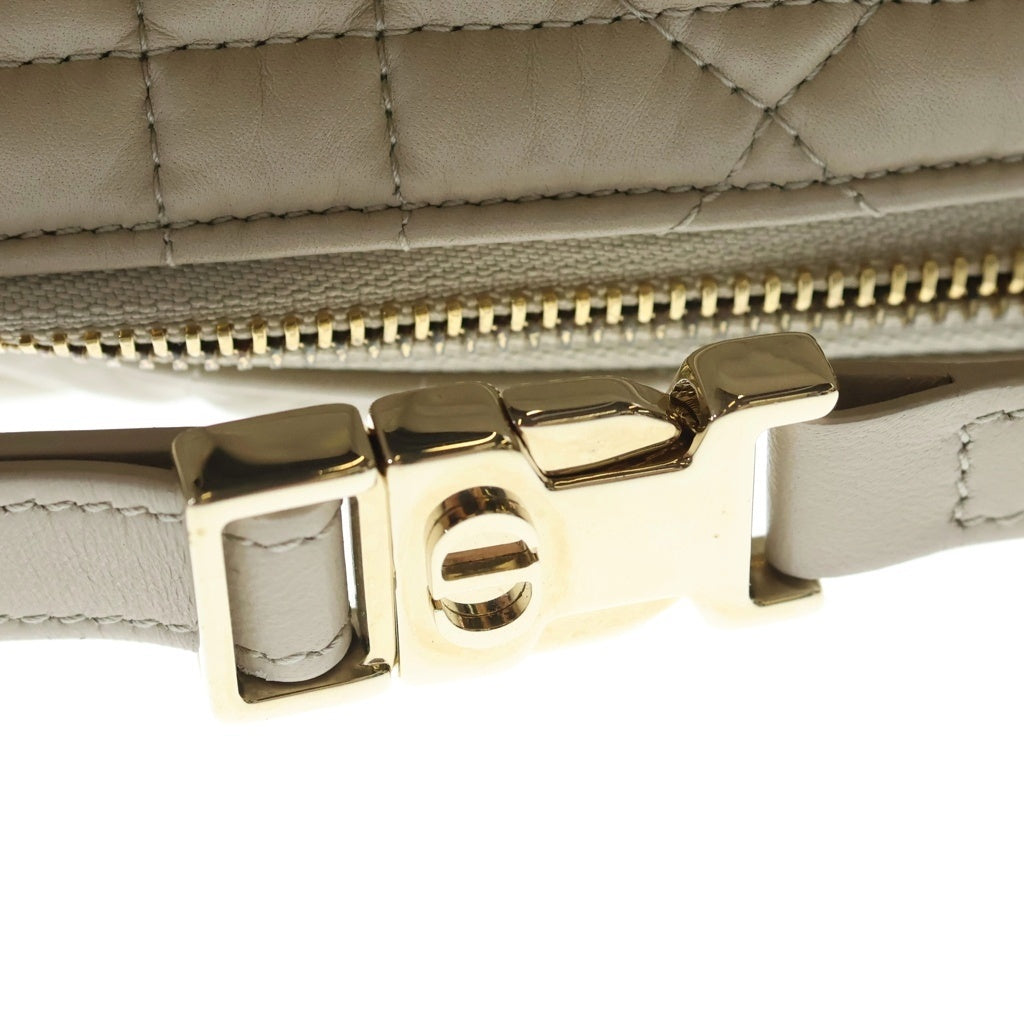 Christian Dior(クリスチャンディオール) カナージュ スモール ノマドポーチ レザー ハンドバッグ ベージュ レディース 50-MA-0242