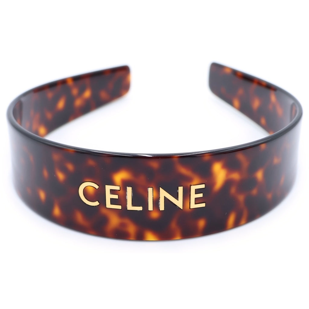 CELINE(セリーヌ) ロゴ カチューシャ ヘッドバンド ヘアアクセサリー ブラウン レディース 46Y376CEA