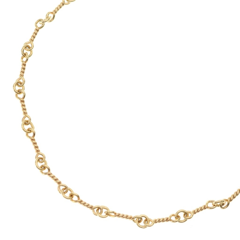 CHROME HEARTS(クロムハーツ) 22K NECKCHAIN T18 ツイストチェーンネックレス 18inch ゴールドBCA014