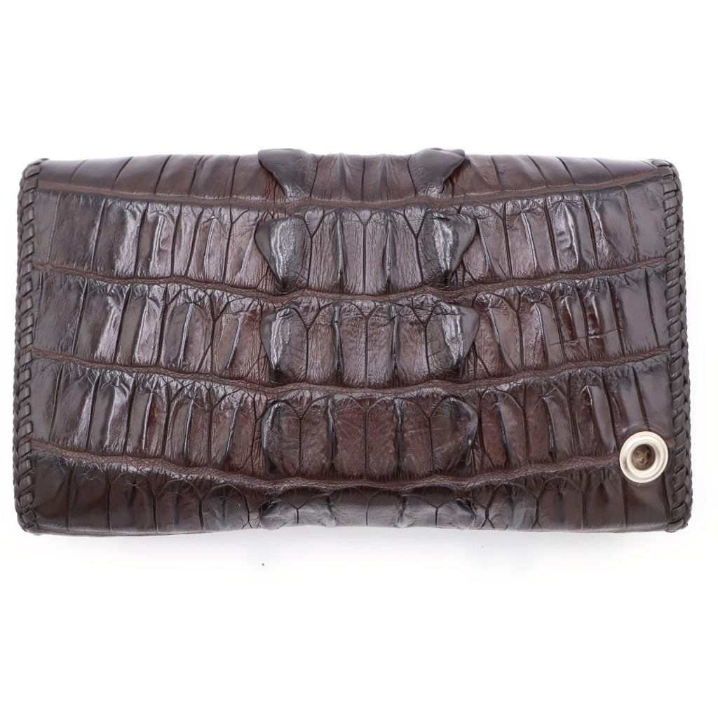 VAN AMBURG(ヴァンアンバーグレザーズ) Exotic Leather Biker Wallet エキゾチックレザー ロールドテールピース バイカーウォレット 財布 ブラウン