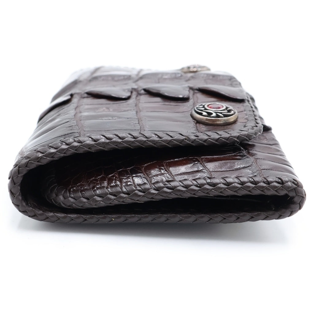 VAN AMBURG(ヴァンアンバーグレザーズ) Exotic Leather Biker Wallet エキゾチックレザー ロールドテールピース バイカーウォレット 財布 ブラウン
