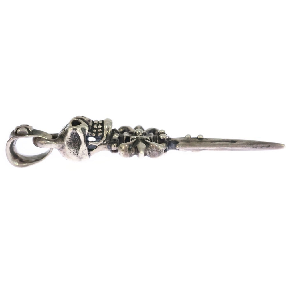Travis Walker(トラヴィスワーカー) DOUBLE SKULL CROSS DAGGER ダブルスカル クロスダガー ペンダントトップ ネックレストップ シルバー