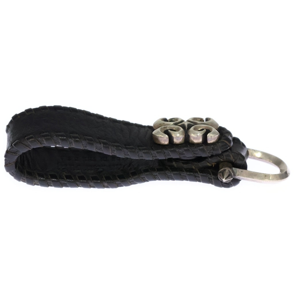 REID MFG(リード エムエフジー) KEY CHAIN BELT LOOP W/GOTHIC SURF レザー キーチェーン ベルトループ ゴシックサーフ ブラック/シルバー