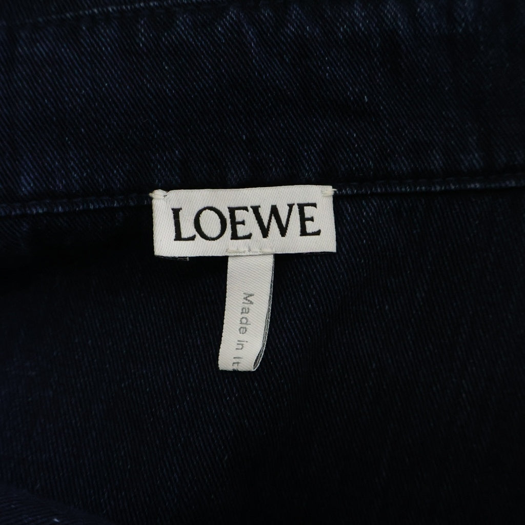 LOEWE(ロエベ) 24AW ANAGRAM OVERSHIRT アナグラム エンブロイダリー デザイン オーバーサイズ 長袖 シャツ インディゴ H526Y1DW07