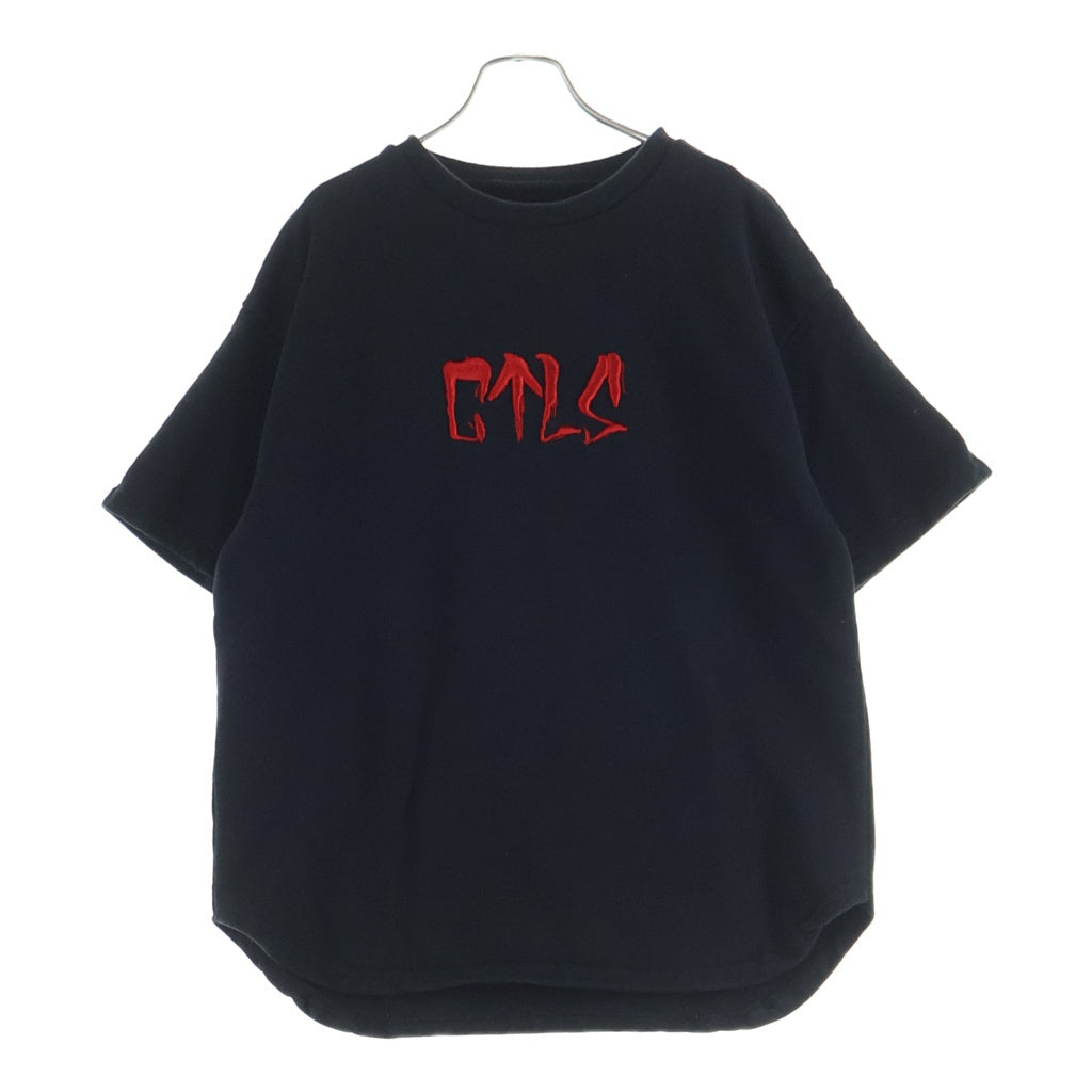 cvtvlist(カタリスト) USUAL S/S TEE ロゴ刺繍 スウェット クルーネック 半袖Tシャツ カットソー ブラック