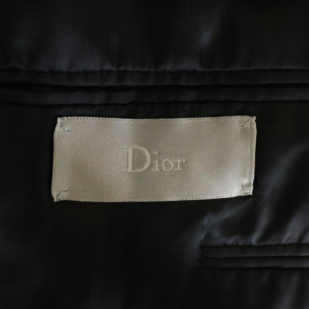 DIOR(ディオール) カシミヤ 2B テーラードジャケット スラックスパンツ セットアップ スーツ ブラック 633C720L4031