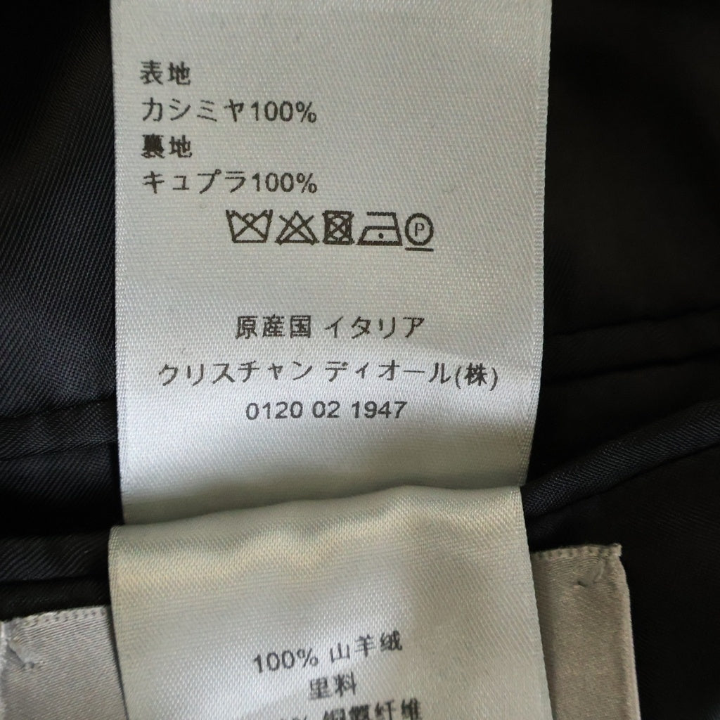 DIOR(ディオール) カシミヤ 2B テーラードジャケット スラックスパンツ セットアップ スーツ ブラック 633C720L4031