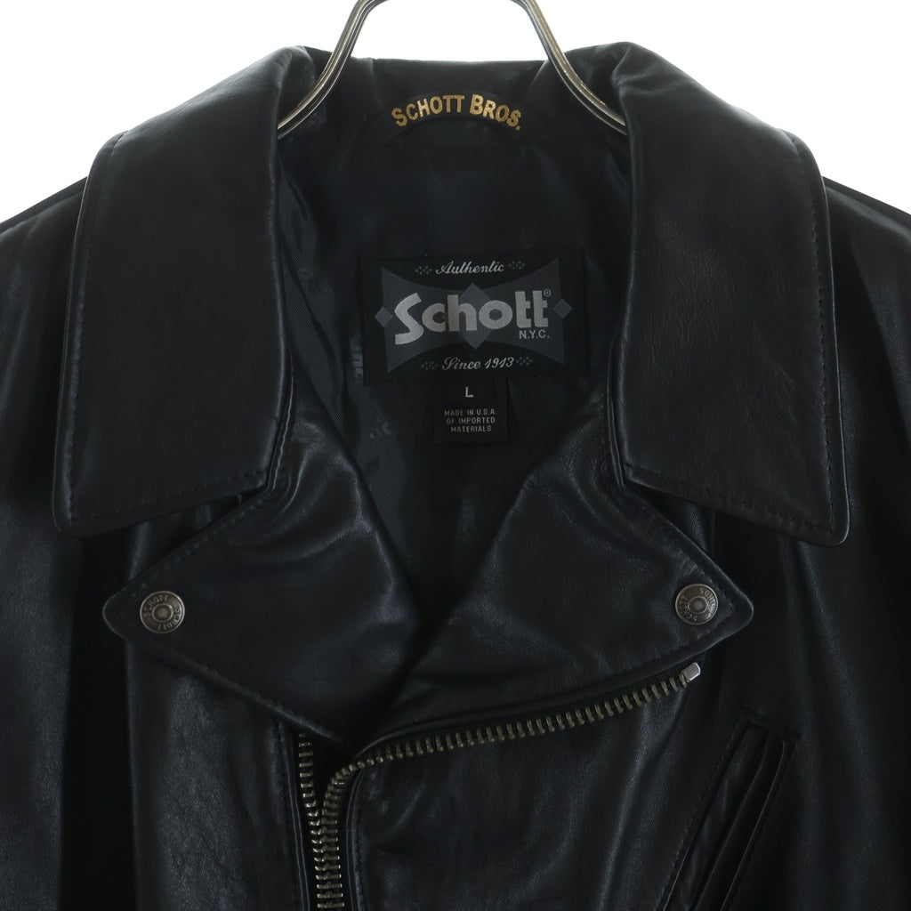 SCHOTT(ショット) ライトウェイトカウハイド レザー ダブルライダース ジャケット ブラック 503VN