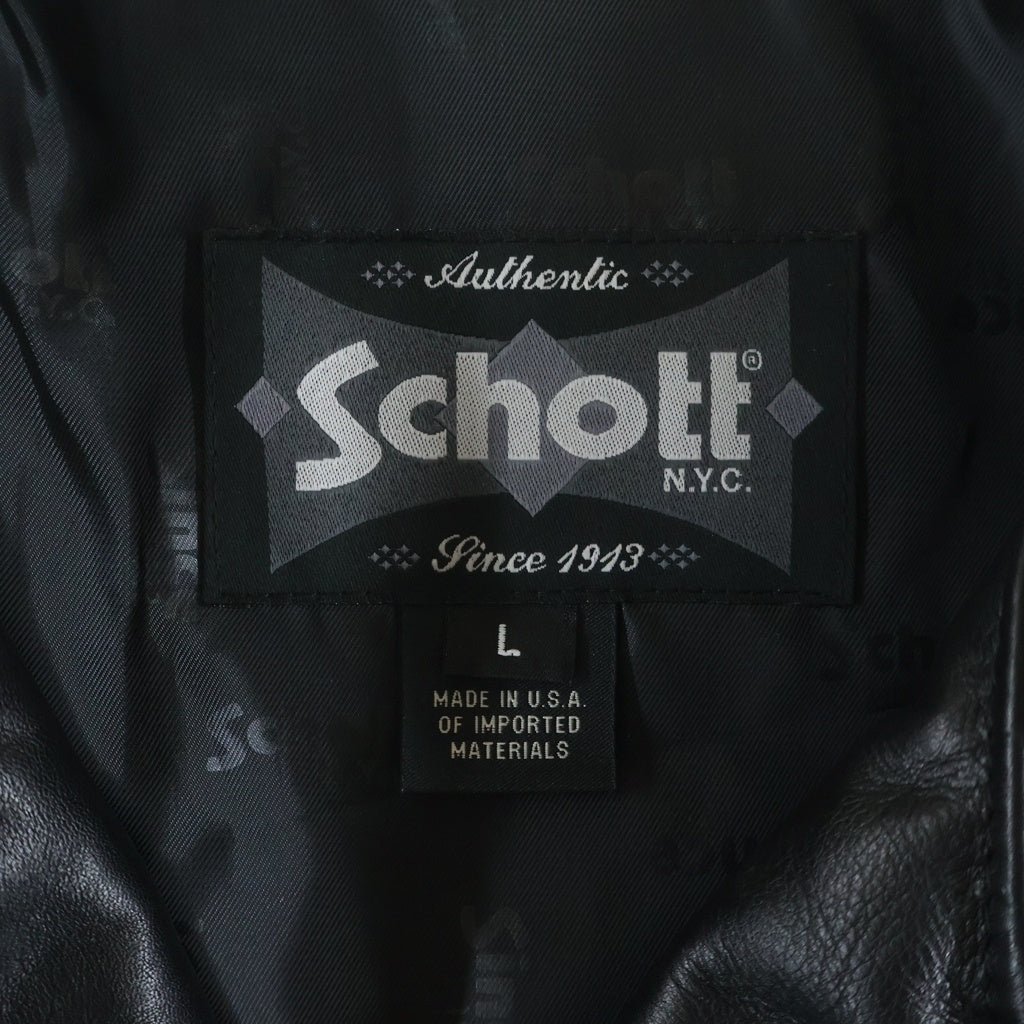 SCHOTT(ショット) ライトウェイトカウハイド レザー ダブルライダース ジャケット ブラック 503VN