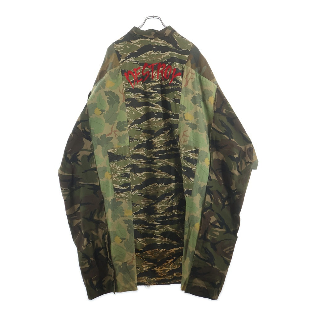 KIDILL(キディル) 20AW カモフラ クレイジーパターン 切り替え モッズコート ミリタリージャケット カーキ KL365