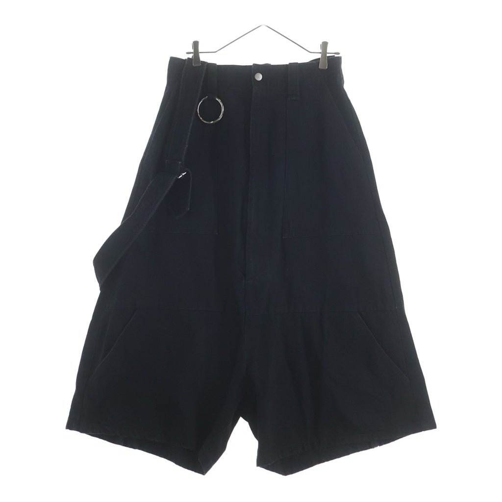 KIDILL(キディル) Hakama Bondage Pants 袴 ワイドサルエルバギーショーツ デニムハーフパンツ ブラック KL381