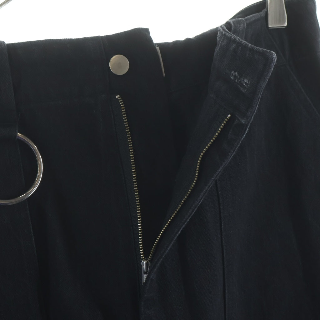 KIDILL(キディル) Hakama Bondage Pants 袴 ワイドサルエルバギーショーツ デニムハーフパンツ ブラック KL381