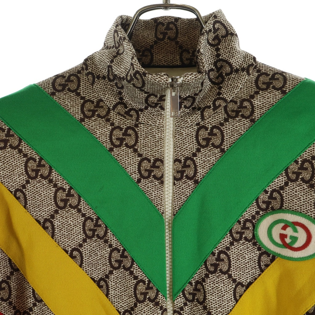 GUCCI(グッチ) GGスプリーム レインボー シェブロン ジップアップ トラックジャケット ベージュ/マルチ 580579