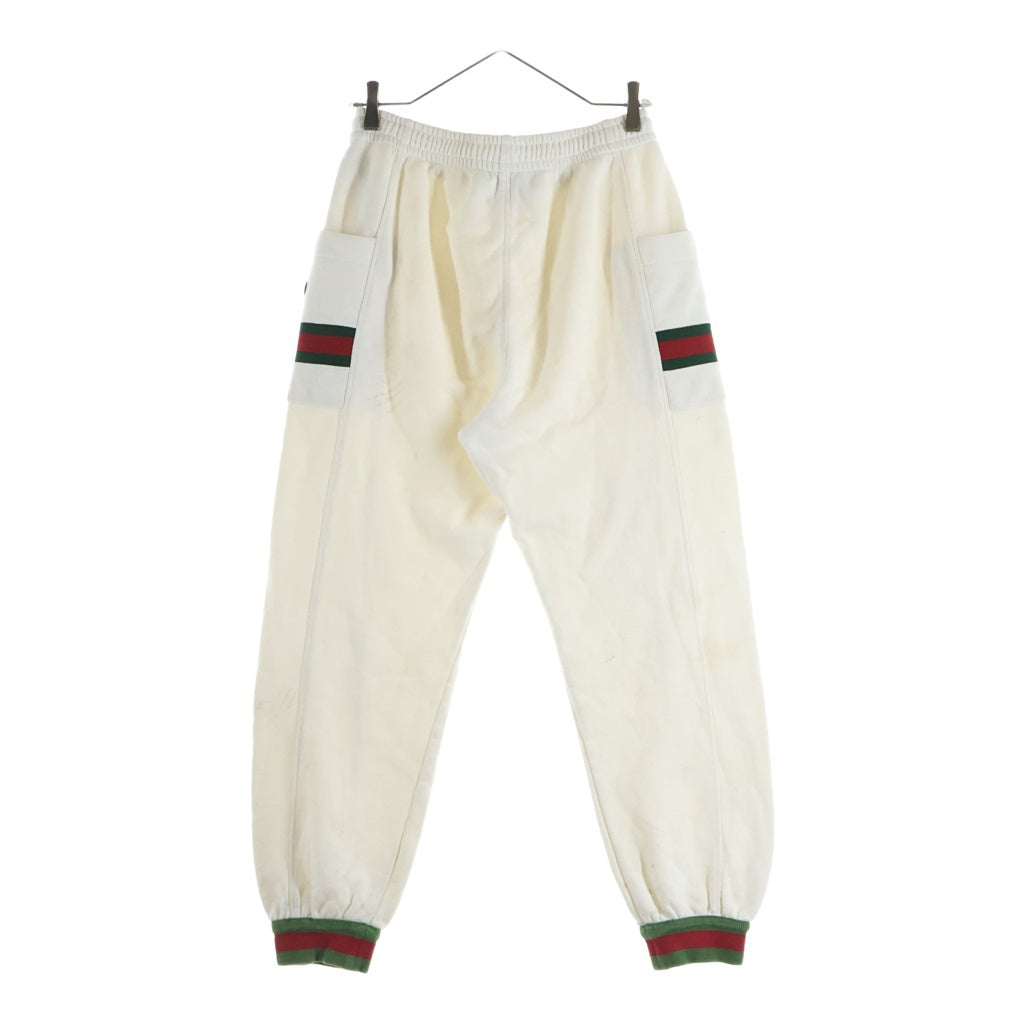 GUCCI(グッチ) シェリーライン ロゴパッチジョガースウェットパンツ ホワイト 625404 XJCOE