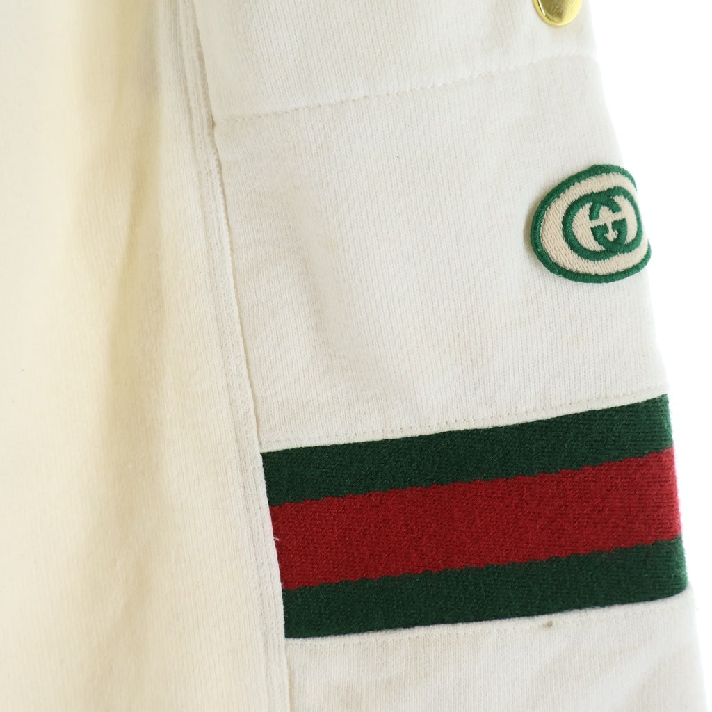 GUCCI(グッチ) シェリーライン ロゴパッチジョガースウェットパンツ ホワイト 625404 XJCOE