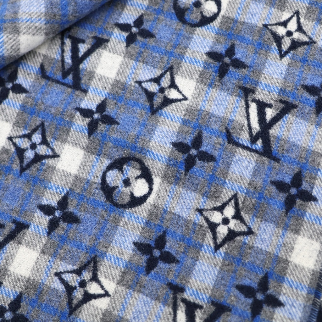 LOUIS VUITTON(ルイヴィトン) エシャルプ モノグラム グラディエントタータン カシミヤ ストール ショール マフラー ブルー M71348