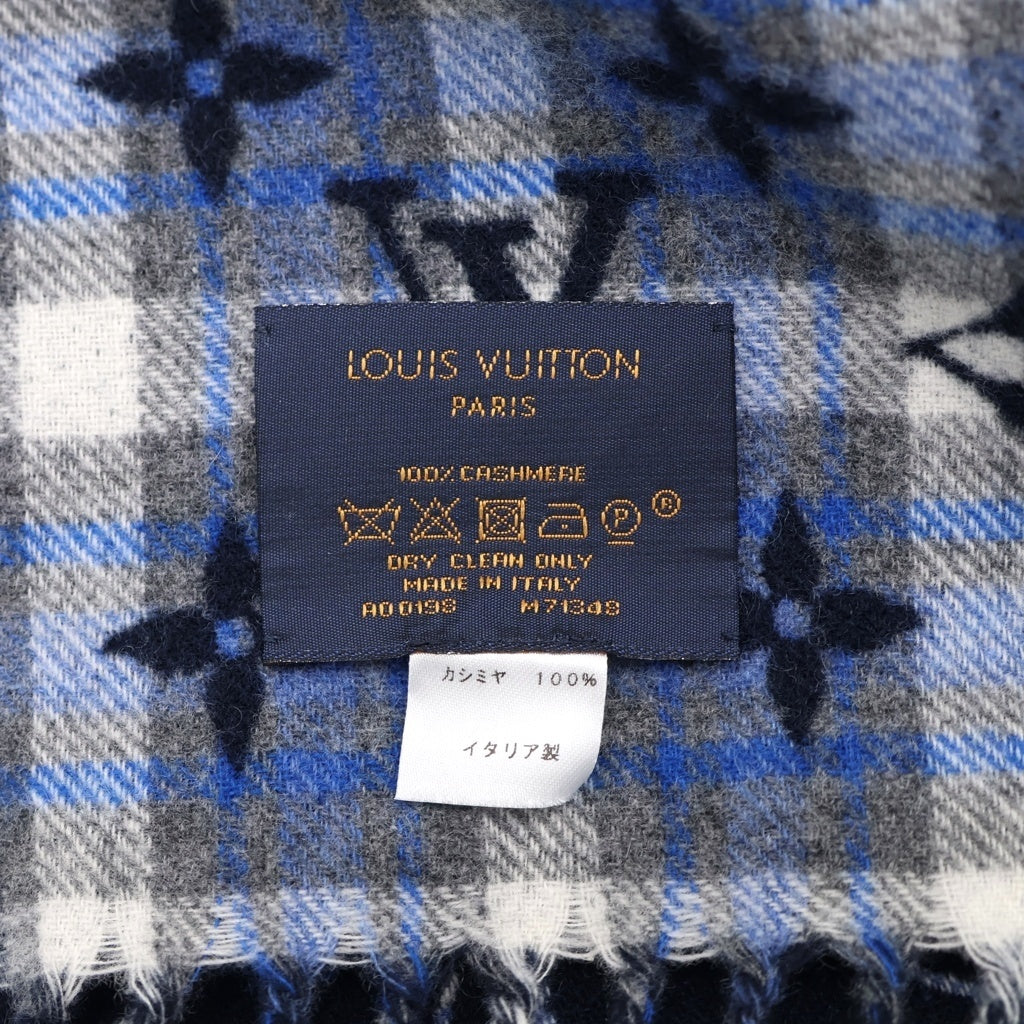 LOUIS VUITTON(ルイヴィトン) エシャルプ モノグラム グラディエントタータン カシミヤ ストール ショール マフラー ブルー M71348