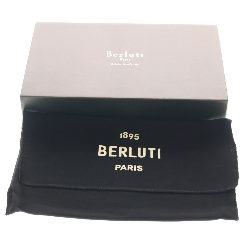 Berluti(ベルルッティ) イタウバ カリグラフィ スクリット ラウンドファスナー レザー ロングウォレット 長財布 ホワイト/ゴールド