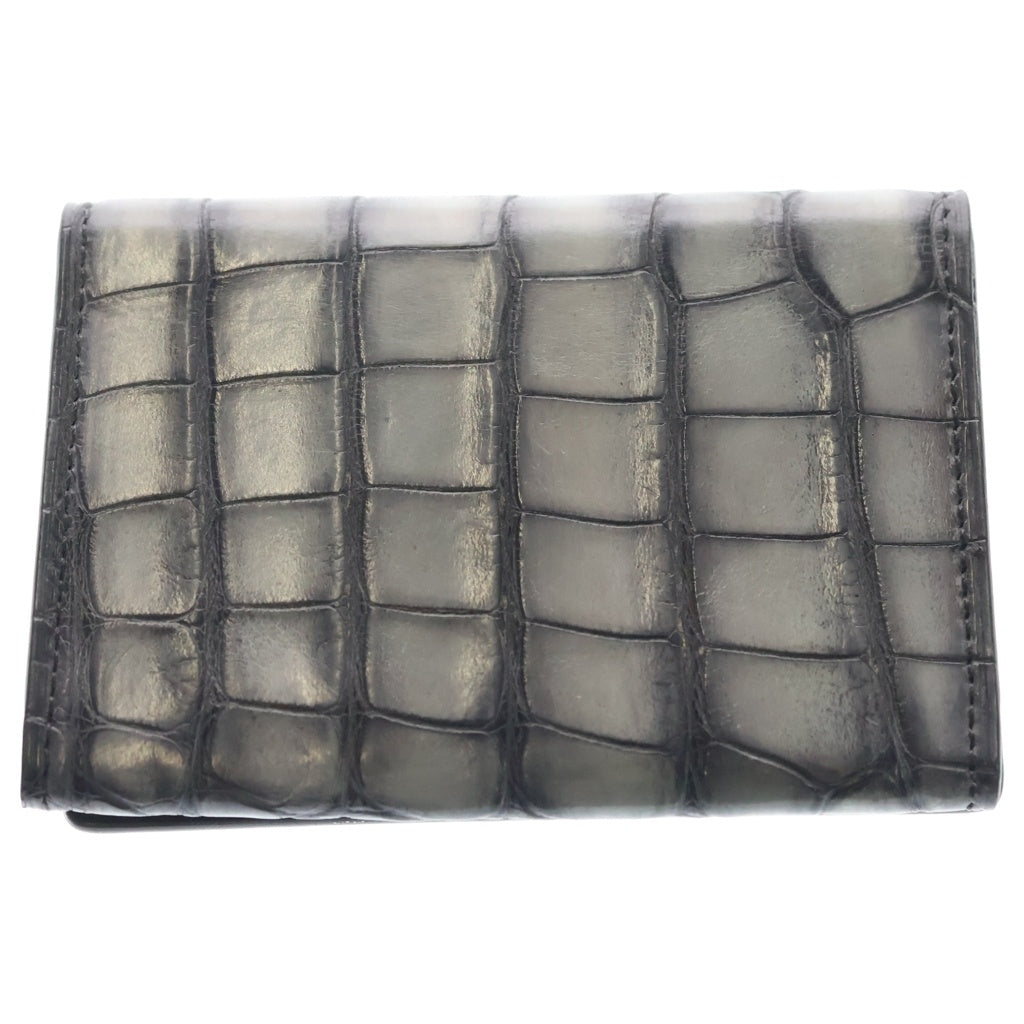 Berluti(ベルルッティ) IMBUIA ALLIGATOR CARD CASE インブイア アリゲーター レザー カードケース パスケース グレー