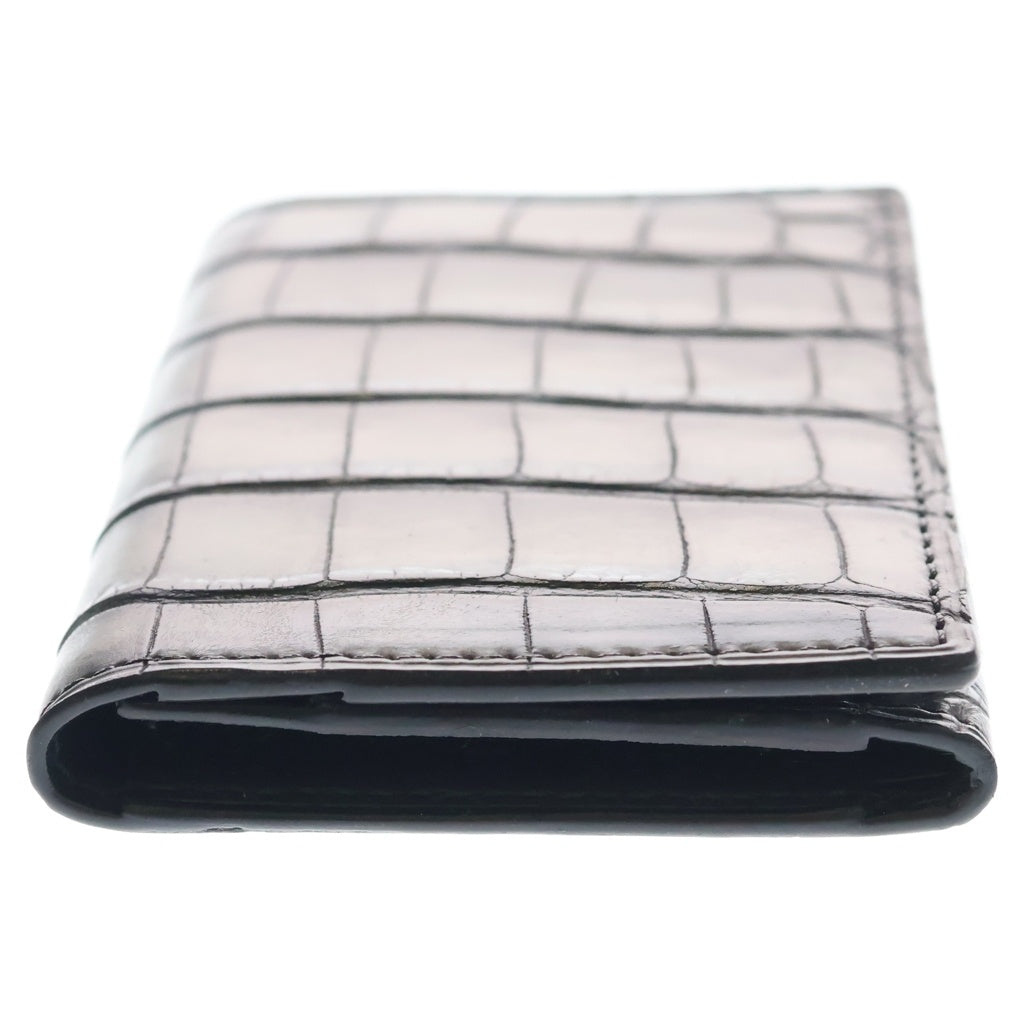 Berluti(ベルルッティ) IMBUIA ALLIGATOR CARD CASE インブイア アリゲーター レザー カードケース パスケース グレー