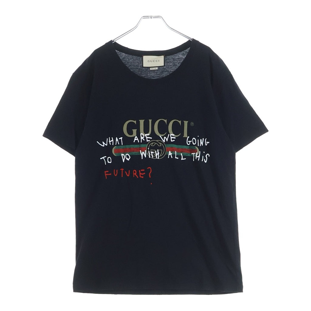 GUCCI(グッチ) ココキャピタル ロゴプリント クルーネック 半袖Tシャツ カットソー ブラック 493117 X3I14