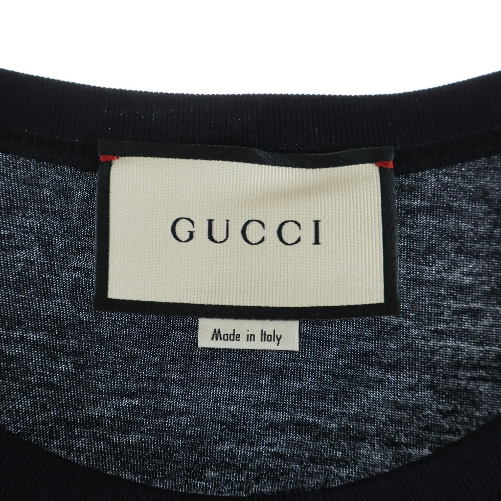 GUCCI(グッチ) ココキャピタル ロゴプリント クルーネック 半袖Tシャツ カットソー ブラック 493117 X3I14