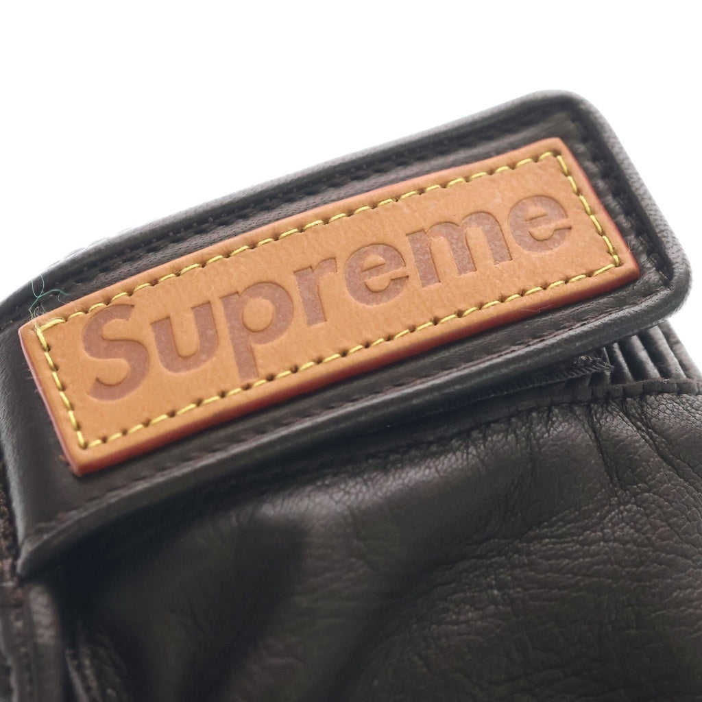 LOUIS VUITTON(ルイヴィトン) 17AW ×Supreme Monogram Leather Gloves シュプリーム モノグラム レザー グローブ 手袋 ブラウン MP1893