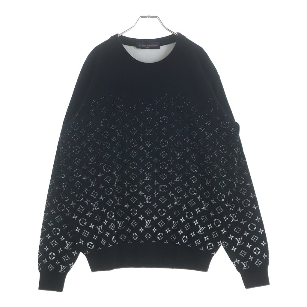 LOUIS VUITTON(ルイヴィトン) 23SS LVSE モノグラム グラディエント クルーネック コットン ニットセーター ブラック RM231Q USO HKN44W