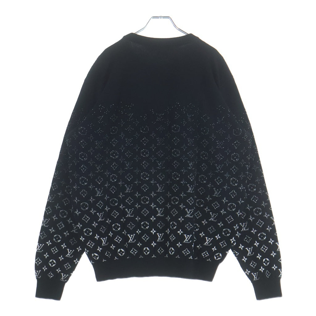 LOUIS VUITTON(ルイヴィトン) 23SS LVSE モノグラム グラディエント クルーネック コットン ニットセーター ブラック RM231Q USO HKN44W